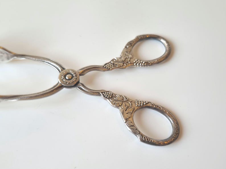 Vintage Zweedse zilveren caketang – koekjesvorm met bloemmotief jaren 1900 afbeelding 9