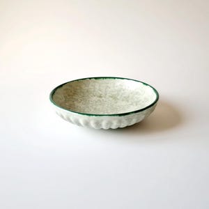 Upsala Ekeby Sweden bowl - Green fruitbowl Earthenware Sweden mid century 1940s Scandinavian style, MCM ceramics, cracked condition