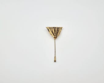 Mid Century Gold Hat Pin: Swedish Antique Stick Pin (4.5 Inches)