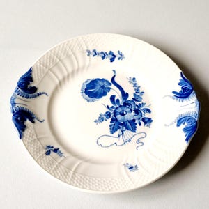 Cookie Plate Royal Copenhagen Denmark Blue Flowers 10/1864 Hand-painted Danish Porcelain Plate Mid-century Tableware