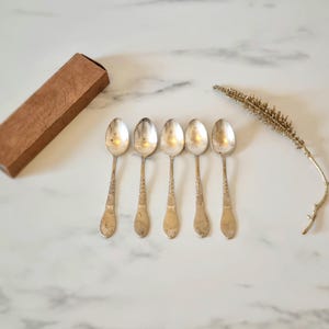 Zeldzame zilveren dessertlepels - Zweden begin 20e-eeuws zilveren bestek handgemaakt, antiek zilver voor lekker eten, zilverwerk voor verzamelaars