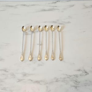 Antique Silver Spoons - Silverware Collectible Silver Silverplate ALP, Six Set of Ice Tea Spoons, Vintage Cutlery for Dining and Serving