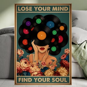 Lose Your Mind Find Your Soul Vintage Poster, Lose Your Mind Print, Vintage Music-Inspired Wall Art, Retro Poster Print, Music Retro Poster