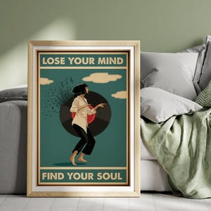 Lose Your Mind Find Your Soul Vintage Poster, Lose Your Mind Print, Vintage Music-Inspired Wall Art, Retro Poster Print, Music Retro Poster