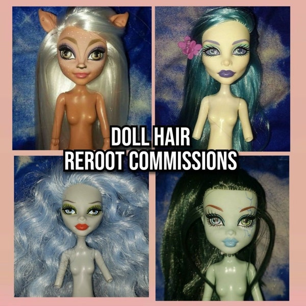 Monster High Custom OOAK Rerooted Nylon Hair Fashion Doll