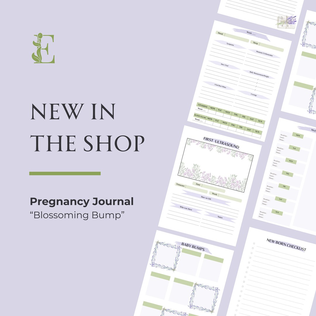 Blossoming Bump; A Digital Pregnancy Journal - Printable - PDF ...