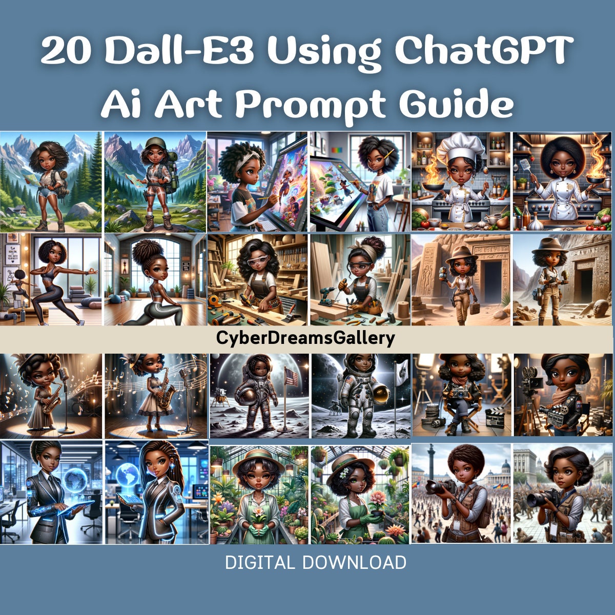 Dall E3 Ai Art Prompt Guide Chibi Cuties Custom Ai Artwork 20 Sample Prompt African American Dall E3 Ai Art Prompt Guide Chibi Cuties Custom Ai Artwork 20 Sample Prompt African American