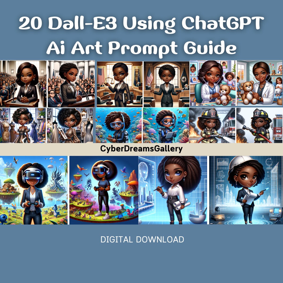 Dall E3 Ai Art Prompt Guide Chibi Cuties Custom Ai Artwork 20 Sample Prompt African American Dall E3 Ai Art Prompt Guide Chibi Cuties Custom Ai Artwork 20 Sample Prompt African American