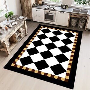 Tappeto in cotone a quadri: design moderno