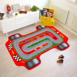 Teppich mit dem Auto, Teppich für Mädchen, Jungenzimmer Teppich, Teppich für Mädchen, Junge, Mädchenzimmer, Teppich personalisiert