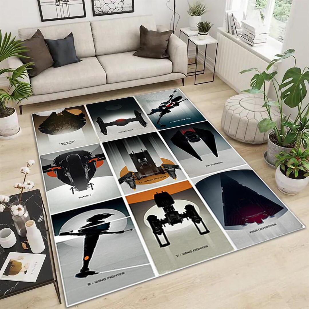 Stargate Rug Star Wars Themed Decorative Rug, Spaceship Accent Easy-clean Area Rug ...