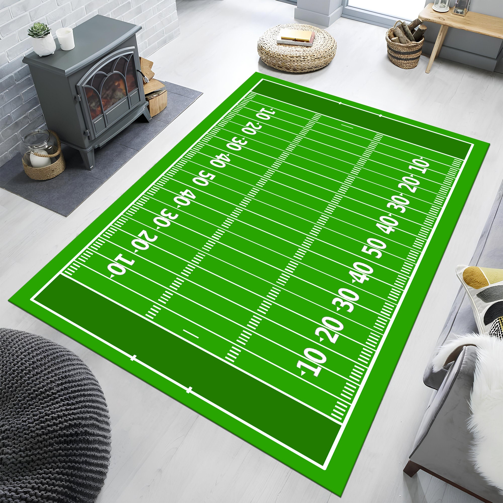 Football Filed Rugg American Football Field Rug: Sport Room Decor - Etsy