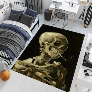 Skull Art Rug: Horror Decor, Gothic Room Accent