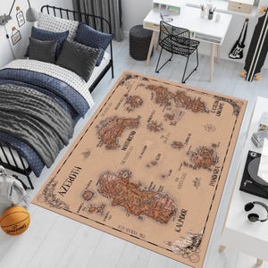 Azeroth Weltkarte,World of Warcraft,Kartenteppich,Coole Teppiche,Beliebter Teppich,Fantastischer Teppich,Geschenk für Sie, Junges Zimmer