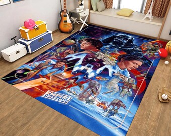 Star Wars Rug, Retro Poster Decor, Starwars fan gift ,Custom Cotton Carpet