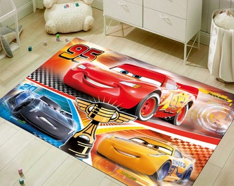 Alfombra de Cars McQueen: decoración infantil, alfombra de algodón