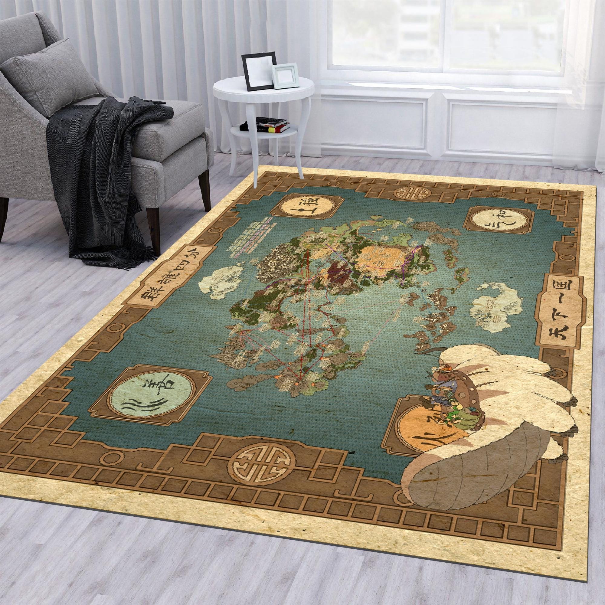 Anime Map Rug: Avatar-inspired Area Rug, Boys Room Decor - Etsy
