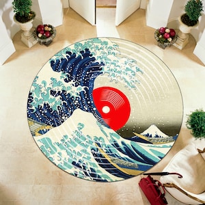 Record Rug,Colorful Rug,Round Rug,Retro Record Rug,Music Rug,Music Room Rug,Personalized Rug,Awesome Rug,Unique Rug,Area Rug,Gift For Him