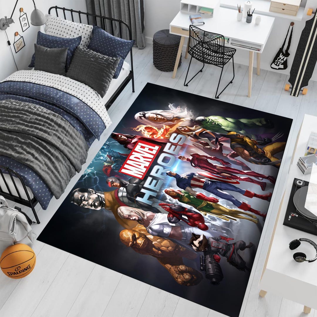 Marvel Characters Rug, Marvel Rug, Marvel Heros, Super Heros Rug ...