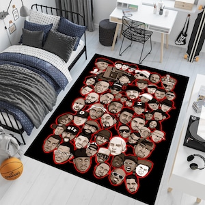 Rappers Rug,Hiphop Rug,Legends Rug,Music Rug,Music Decor,Music Room Rug,Rap Stars Collage Rug,Awesome Rug,Unique Rug,Area Rug,Gifts for Him