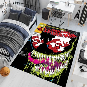 Venom Rug,Poster Rug,Marvel,Themed Rug,Fantastic Rug,Area Rug,Kids Rug,Colorful Rug,Sci-Fi Rug,Marvel Rug,Gift For Him,Unique Rug,Bestseller