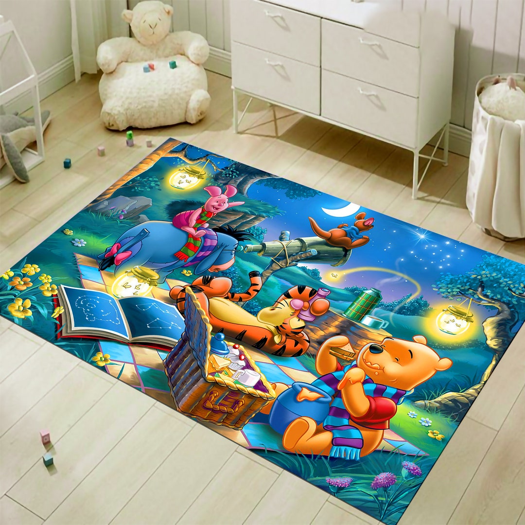 Winnie the Pooh Rug, Cute Rug, Cartoon Rug,colorful Rug,kids Room Rug ...