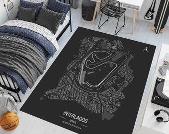 Tapijt racecircuitkaart stad: formule 1-kaart