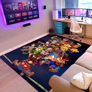 Video Game Characters Rug,Popular Game Rug,Gaming Rug,Gamer Rug,Colorful Rug,Game Decor,Custom Rug,Cool Rugs,Game Rug,Area Rugs,Gaming Gifts