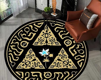 Zelda Game Room Rug,Round Gamer Area Rug