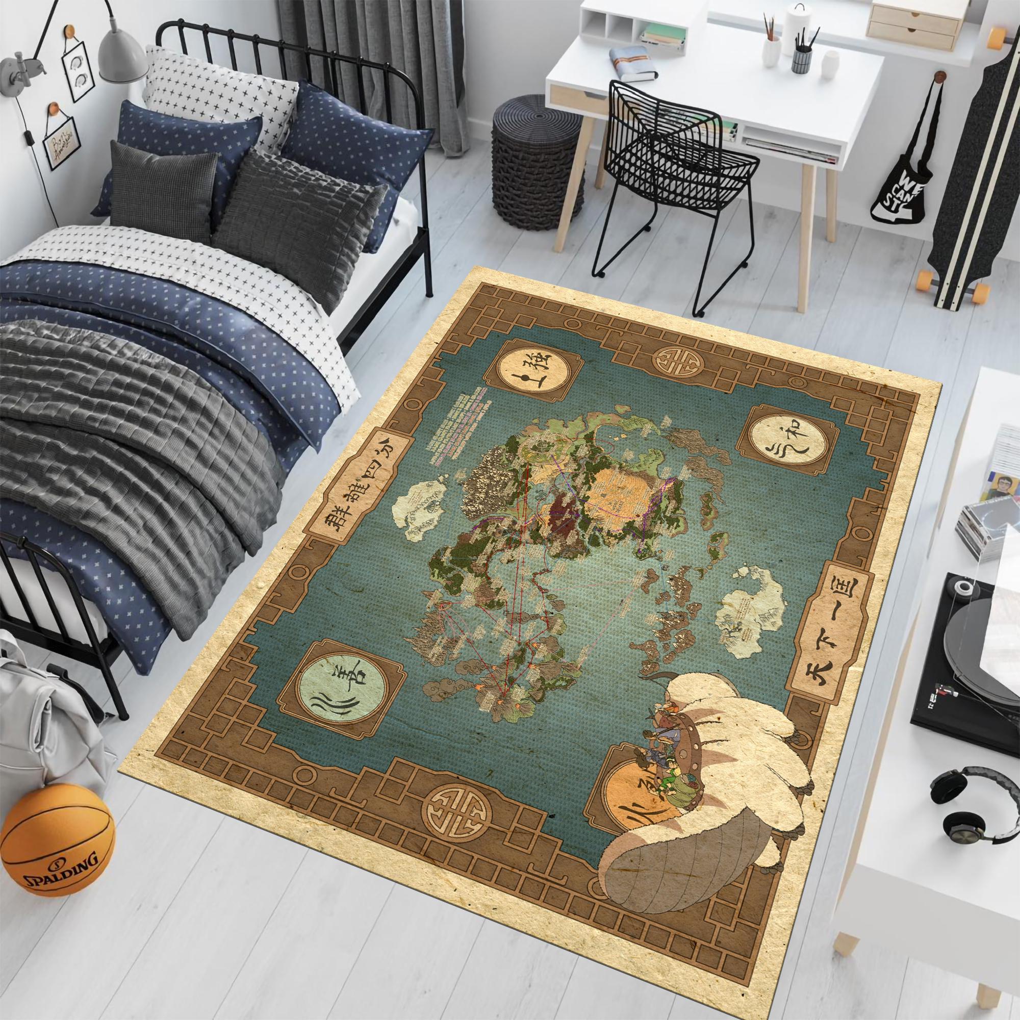 Anime Map Rug: Avatar-inspired Area Rug, Boys Room Decor - Etsy