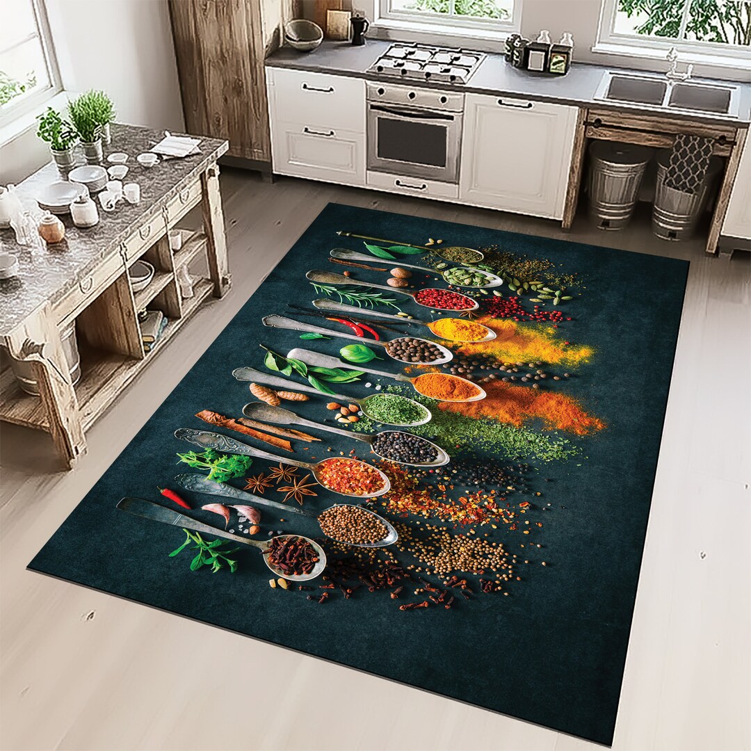 Colorful Spices Kitchen Rug: Custom Area Rug - Etsy
