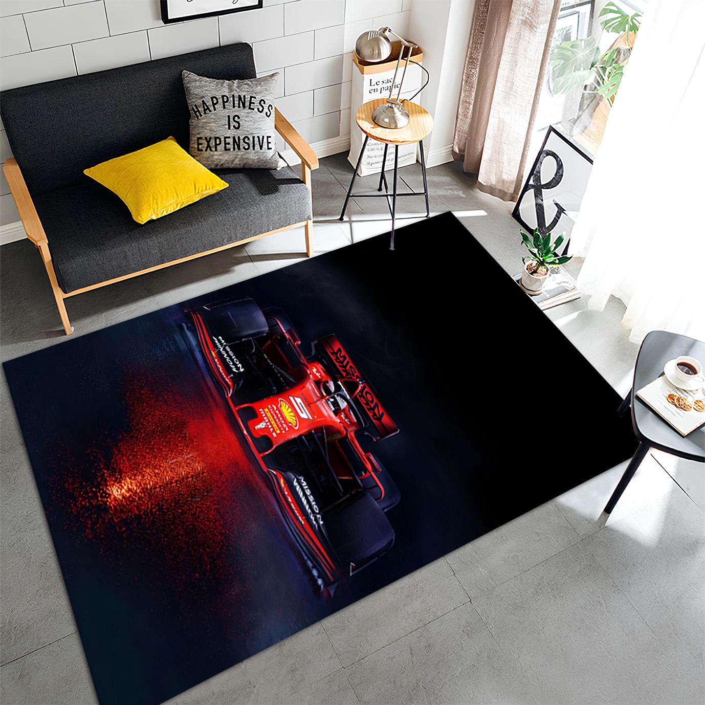 Formula 1 Racing Car Area Rug – Red Black Speed Decor (washable) - Etsy