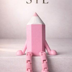 Pen Shelf Sitter, STL File | Flexible Pen Figure | Back-to-School Gift | 3D Print File | Desk Decoration | Digital Download STL