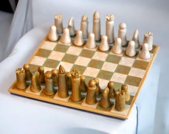 Handmade Ceramic Chess Set - High Quality Stoneware, Unique Gift