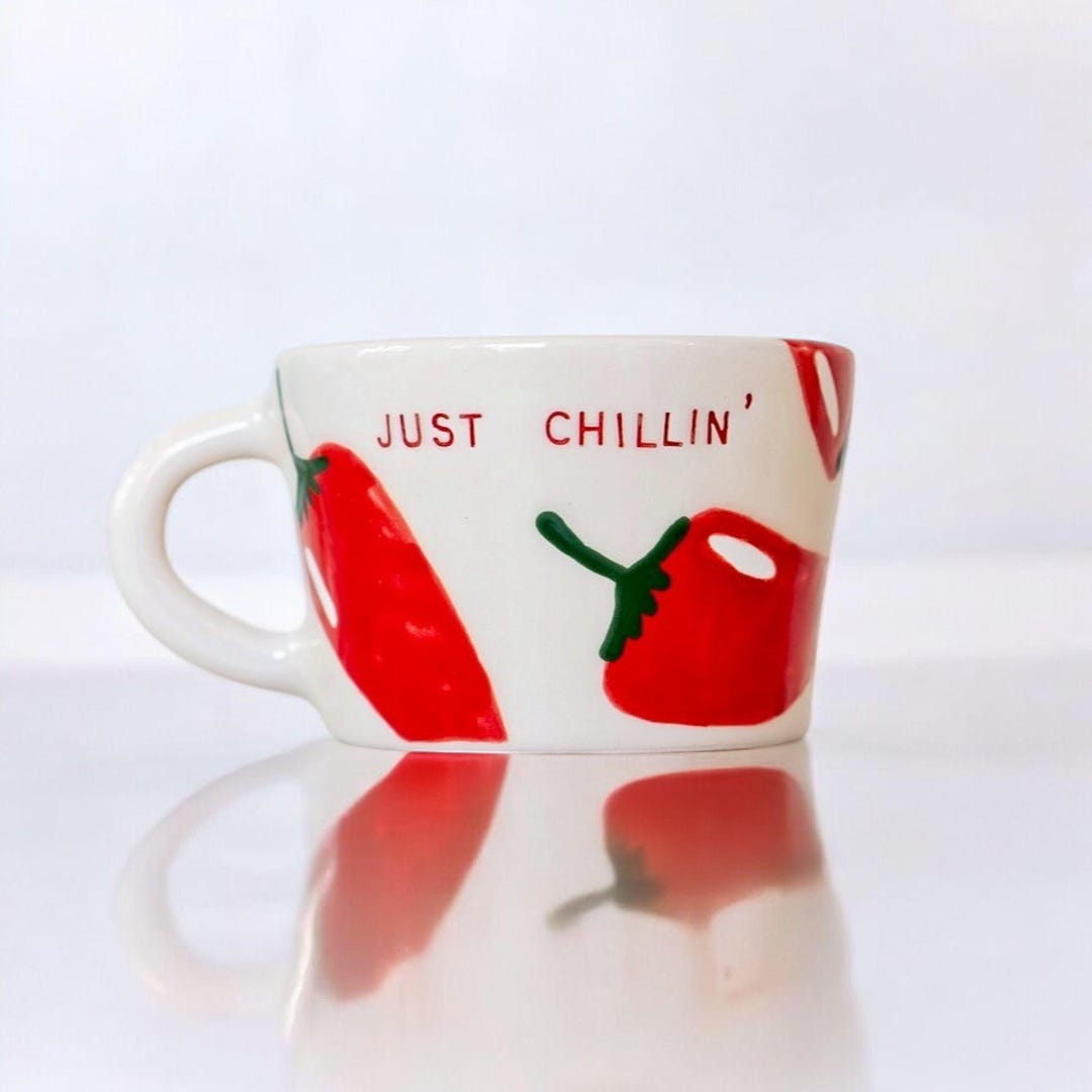 Handmade Ceramic Chili Pepper Mug – 350ml Coffee Tea Cup - Etsy