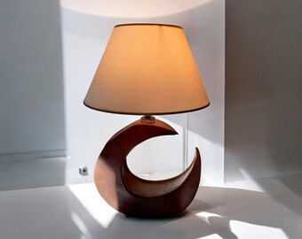 Pantalla de lámpara lunar - Lámpara lunar de cerámica hecha a mano, iluminación única para mesita de noche, decoración celestial