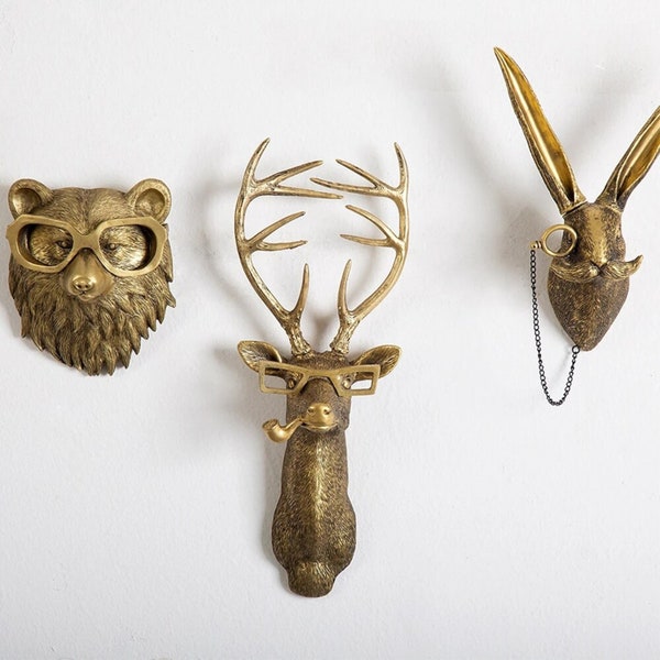 Animal Head Wall Decor Etsy