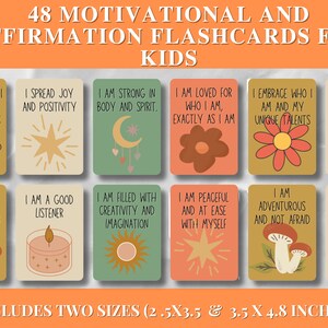 48 positive Affirmationskarten für Kinder, Freundlichkeit und Inspirationskarten für die Vorschule, Ermutigungs- und Beileidslunchbox-Karten, printable