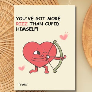 Tarjeta de amor divertida para imprimir, tarjetas de San Valentín para esposos, jerga de la generación Z, tarjeta de amor para niños y adultos, linda y peculiar