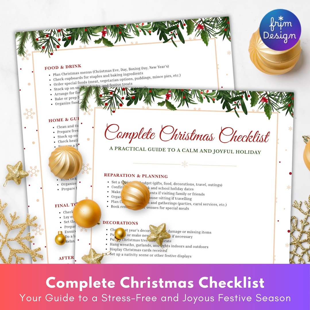 Christmas Checklist Printable | Complete Holiday Planner, Instant ...