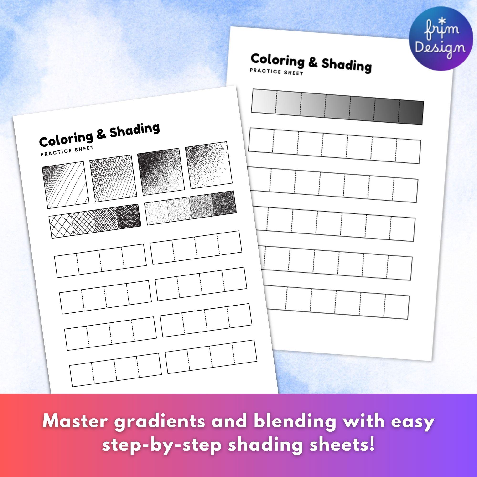 Shading Practice Sheets - 12 Printable Worksheets for Learning Gradient ...