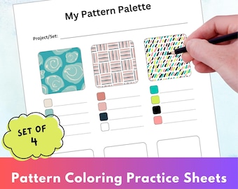 Coloring Practice Sheets: Patterns & Blends - A4/Letter Size (PDF/PNG Download)