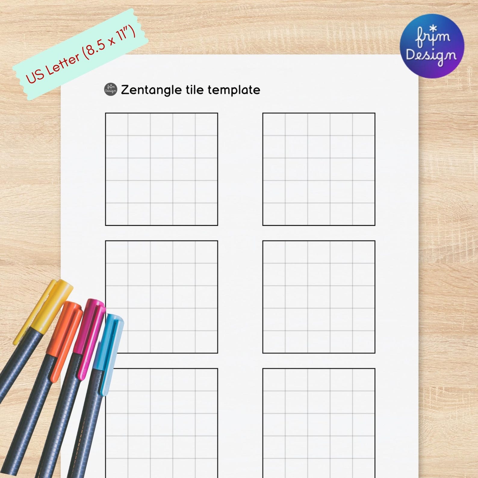Zentangle Grid Tile Templates – Doodle Tangle Practice Sheets for ...