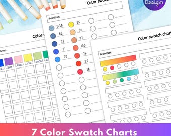 Color Swatch Chart Templates: Blending & Color Tracker (Digital Download)