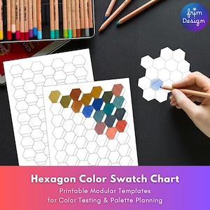Hexagon Color Swatch Chart Printable: Customizable Palette Planner (PDF & PNG Download)