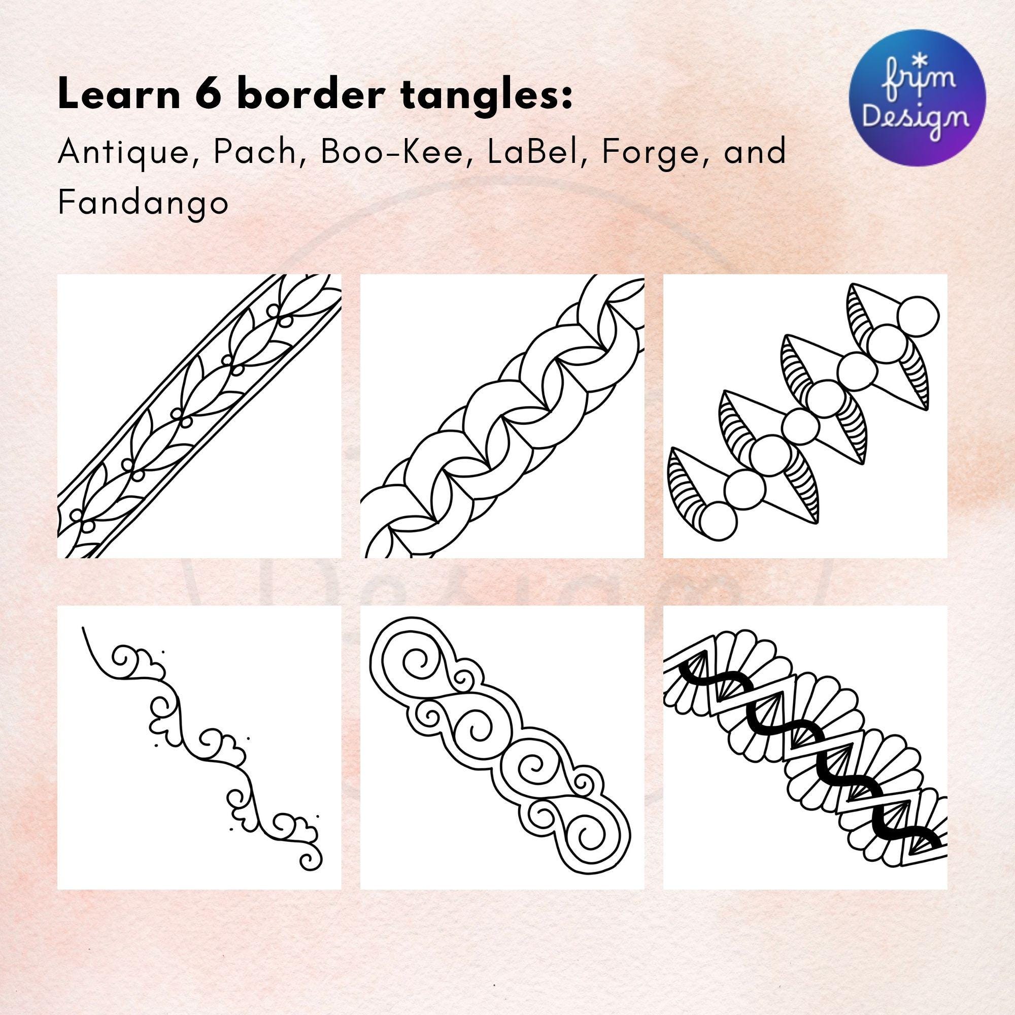 Zentangle Ribbon Step Out Tutorial How to Draw Border & Ribbon Zentangle Patterns | Step-by-step Beginner ...