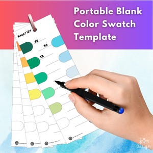 Plantilla de muestra de color portátil - Hoja de muestra de marcador de tamaño de viaje, tabla de colores de muestra en blanco / Perfecta para organizar y comparar colores