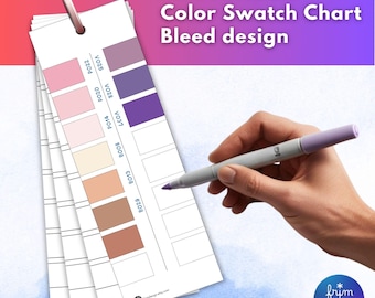 Minimuestrario de color portátil: diseño a sangre completa / Tarjeta de muestra imprimible para artistas y diseñadores