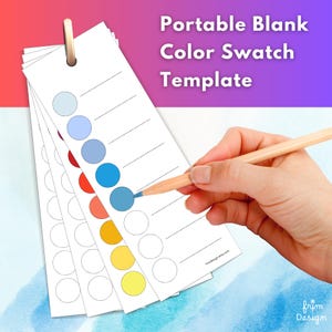 Modelo de gráfico de amostra de cores portátil | Mini folha de amostra em branco - Cartão de amostra circular | Perfeito para organização e referência de cores