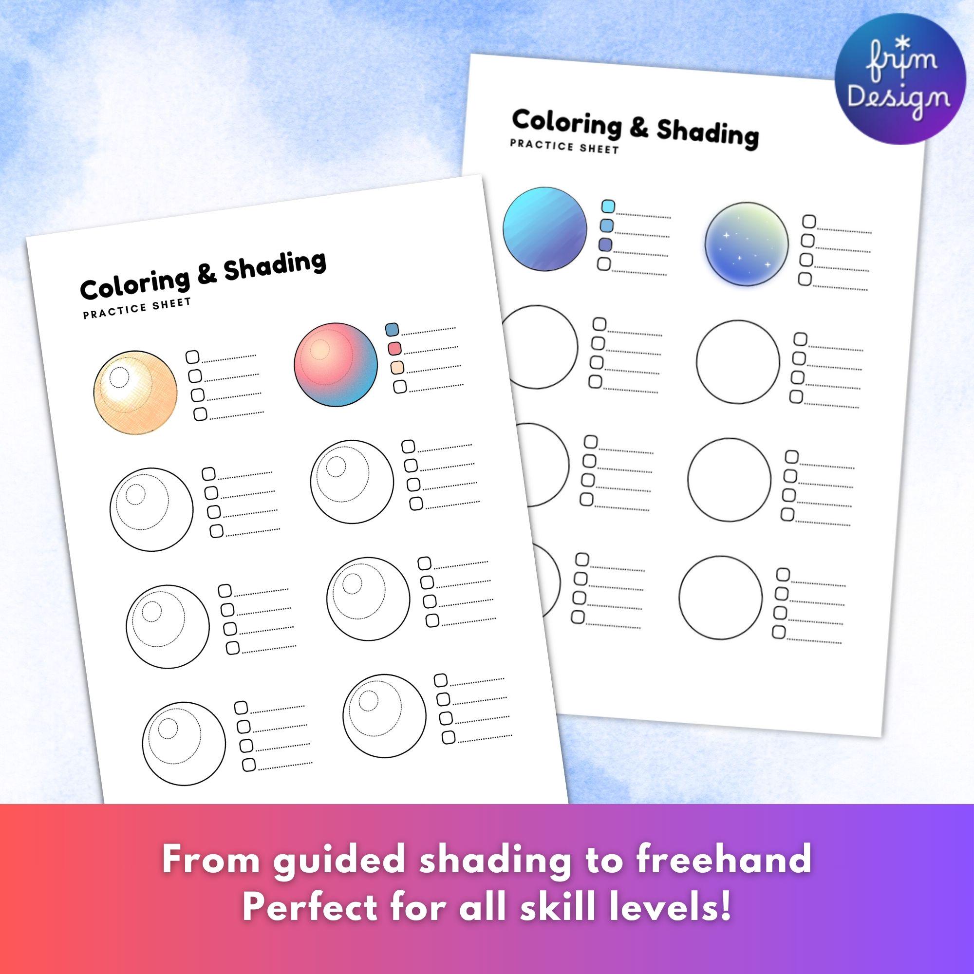 Shading Practice Sheets - 12 Printable Worksheets for Learning Gradient ...